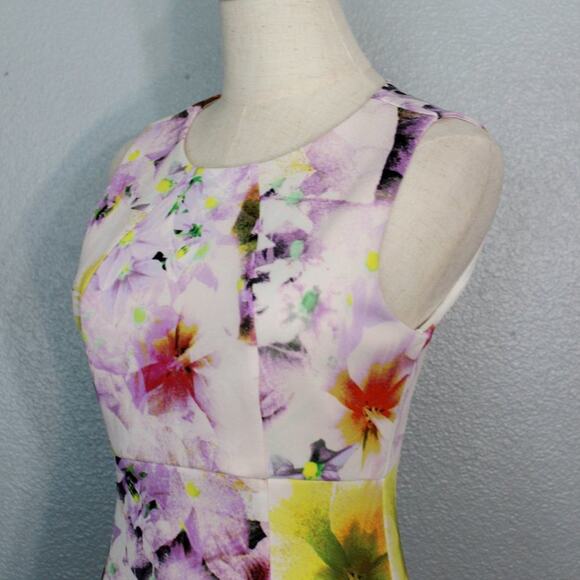 Spense Floral Spandex Mix Spring Dress Size 4 - Picture 5 of 10